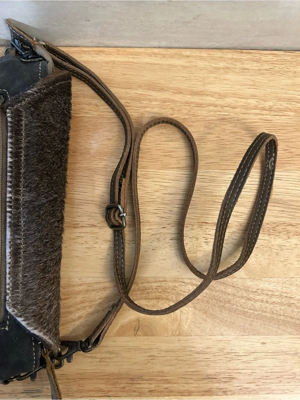 Myra Bag Gray Clandestine Crossbody Cowhide Leather